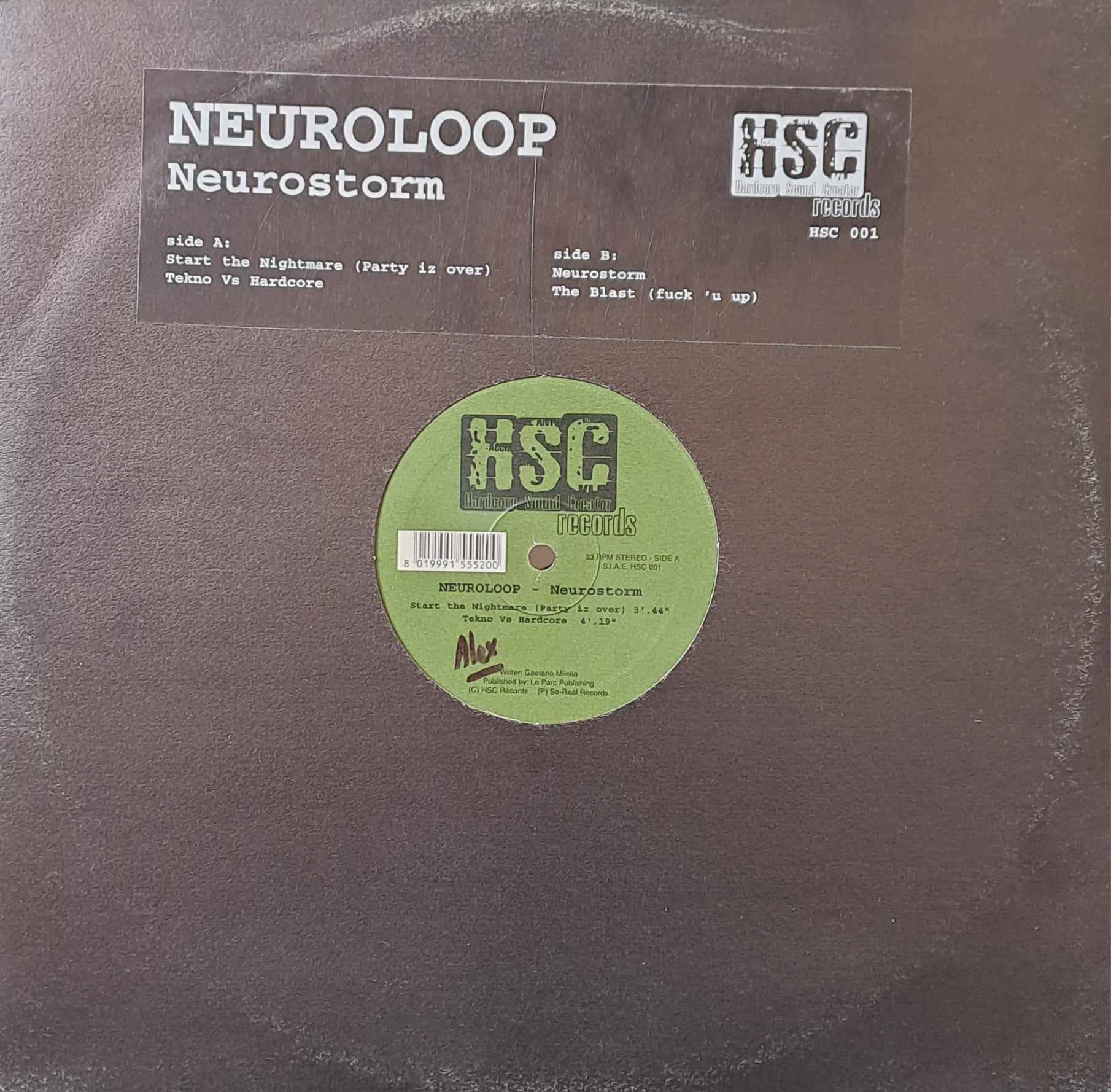 HSC Records 001 - vinyle gabber